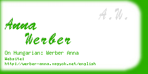 anna werber business card